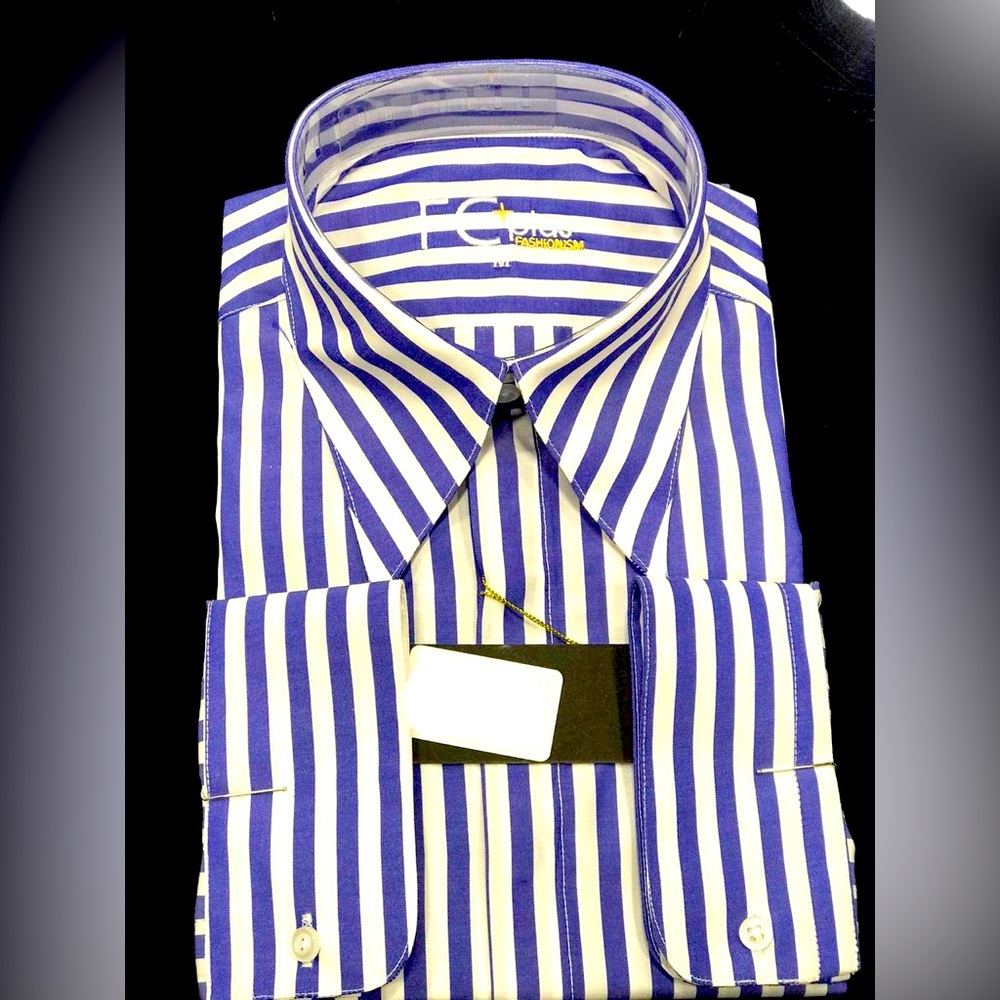 Striped Blue 70s inspired Dress Shirt
